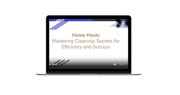 computer with home hosts webinar on screen
